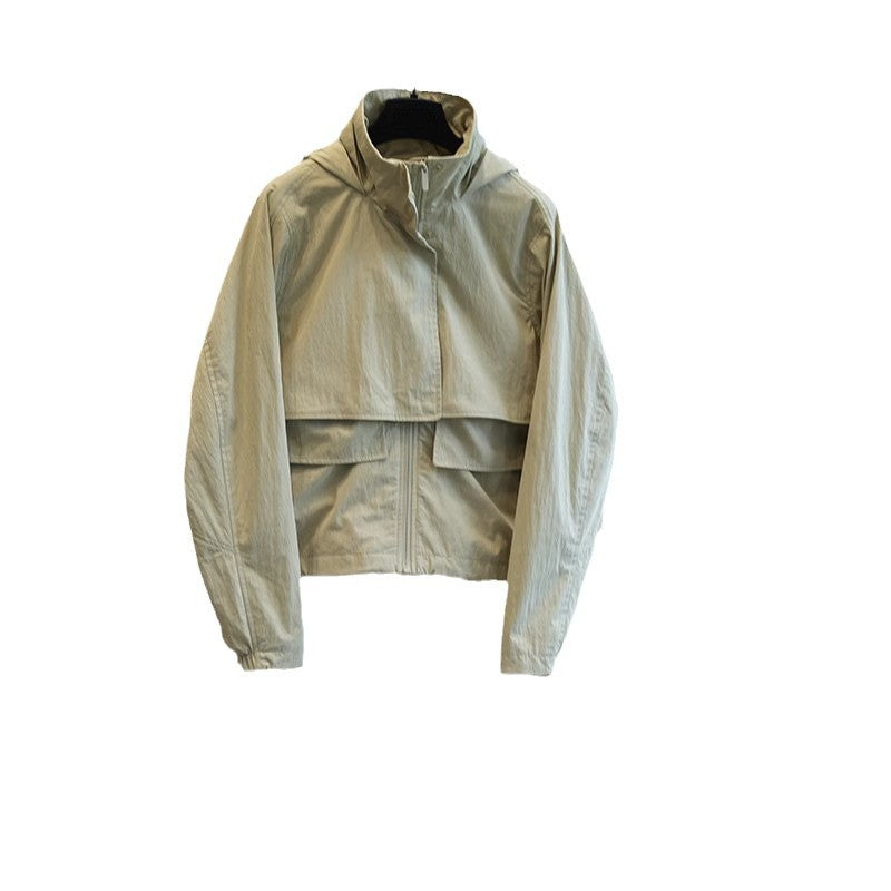 Damen Modische Übergangsjacke mit hohem Kragen und praktischen Taschen Drune