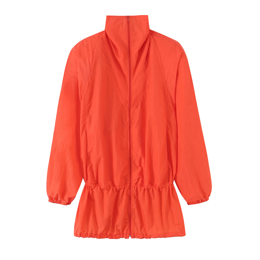 Damen Leichte Übergangsjacke mit Stehkragen, Tunnelzugtaillierung und elastischen Bündchen Drune