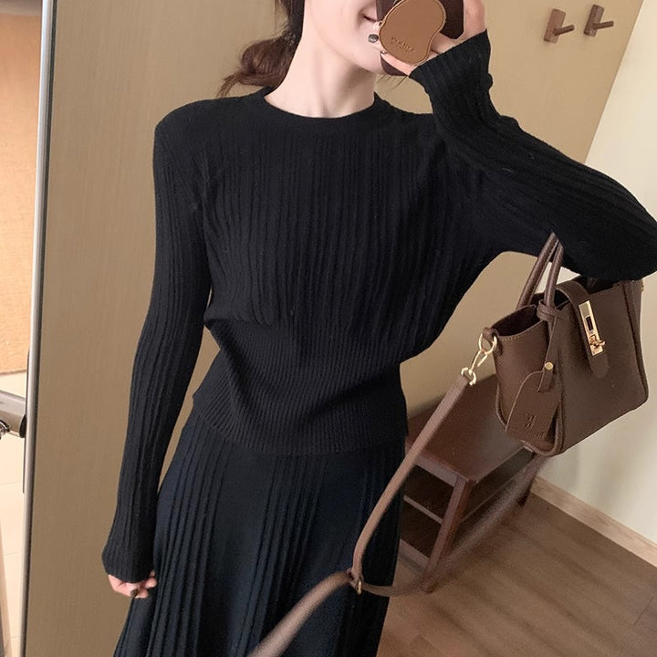 Damen Strickpullover mit eleganter Rippstruktur und taillierter Silhouette Drune