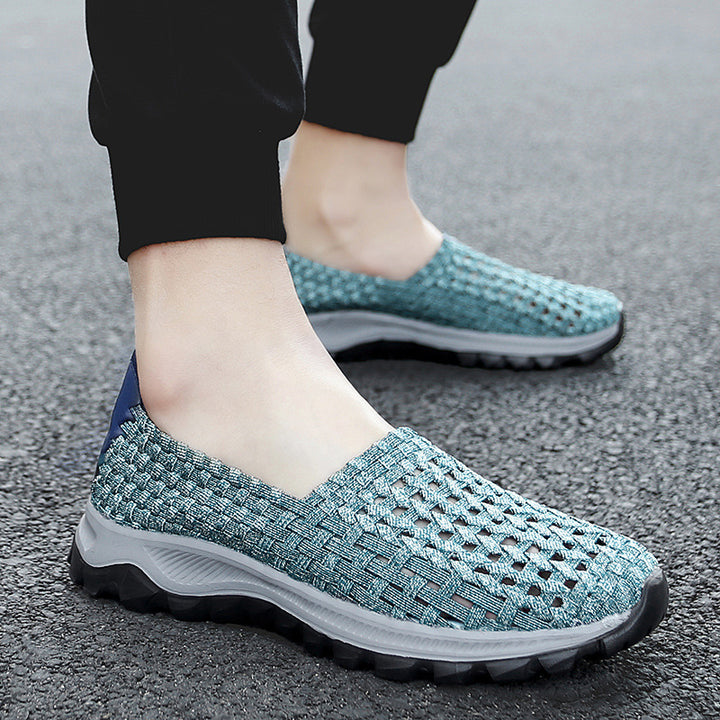 Unisex nan geflochtene elastische Slipper mit leichter dämpfender Sohle Drune