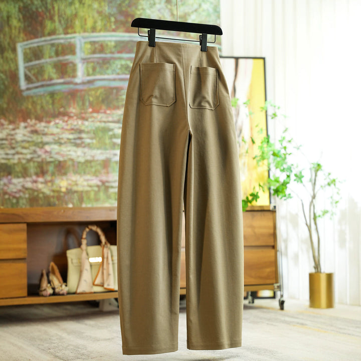 Damen Elegante und bequeme, hoch taillierte Stoffhose Drune