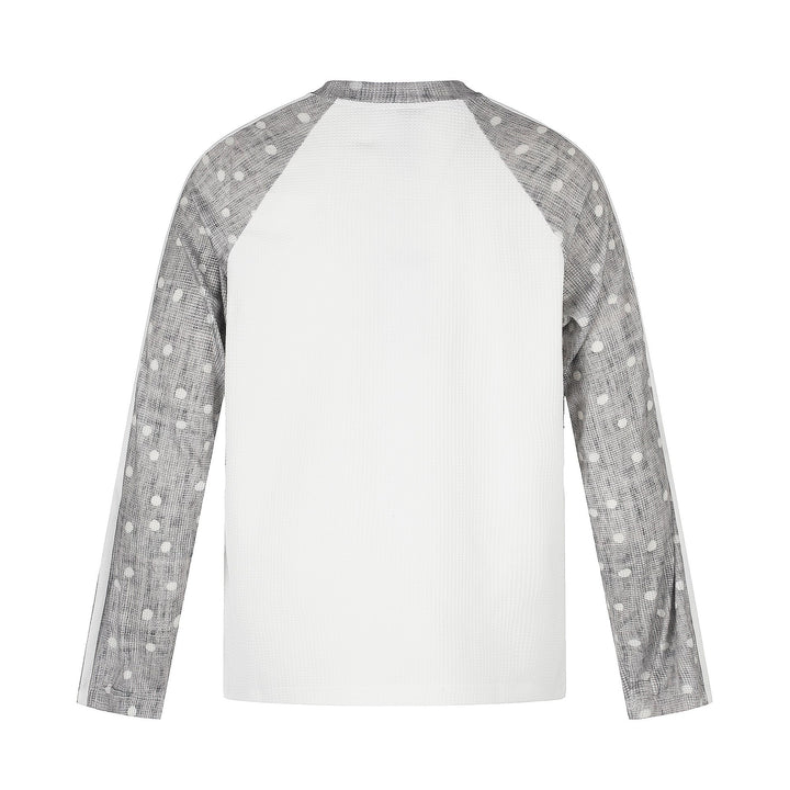 Unisex Waffelstruktur-Sweatshirt mit transparenten Kontrastärmeln, Raglan und Seitenstreifen Drune