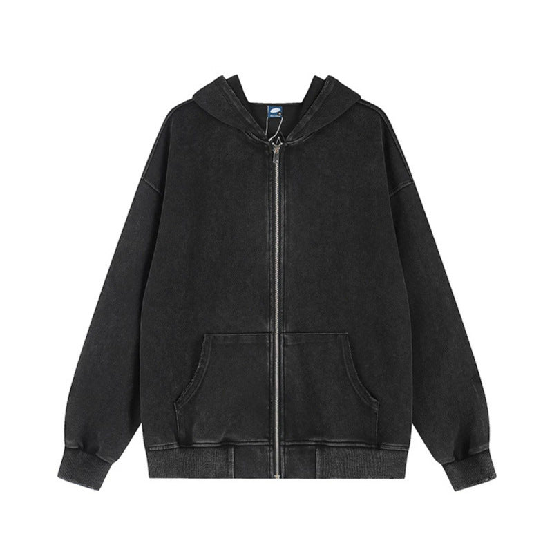 Damen Oversize Kapuzen-Sweatshirt mit Stern-Applikationen und Vintage-Waschung Drune