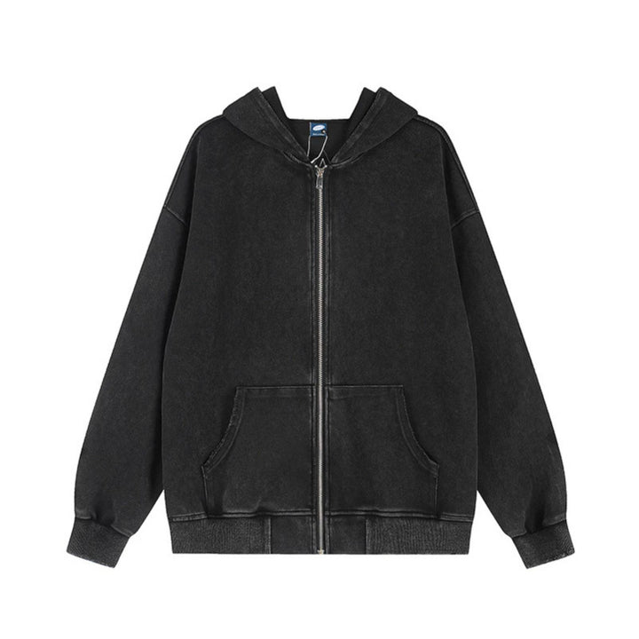Damen Oversize Kapuzen-Sweatshirt mit Stern-Applikationen und Vintage-Waschung Drune