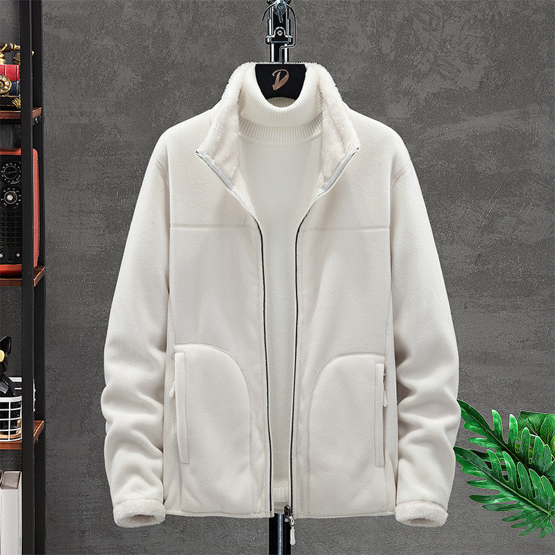 Damen Kuschelige Fleecejacke mit Teddyfutter, Stehkragen und Zwei Reißverschlusstaschen Drune