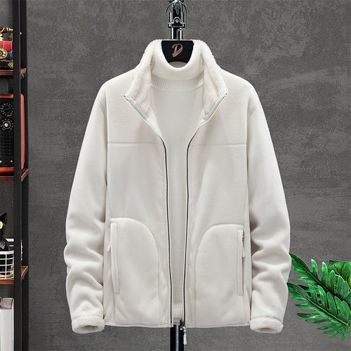 Damen Kuschelige Fleecejacke mit Teddyfutter, Stehkragen und Zwei Reißverschlusstaschen Drune
