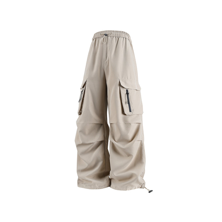 Herren Weite Tech‑Cargo‑Hose mit Elastikbund, Multifach‑Cargotaschen und Kordelabschluss Drune