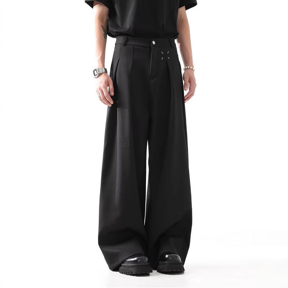 Herren Weite Anzughosen mit dekorativen Falten Drune