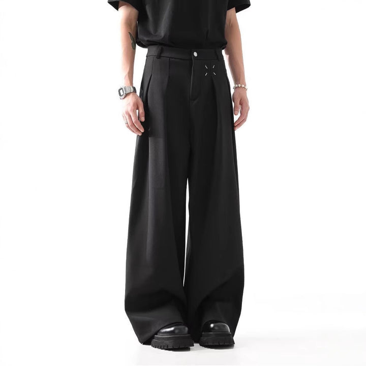 Herren Weite Anzughosen mit dekorativen Falten Drune