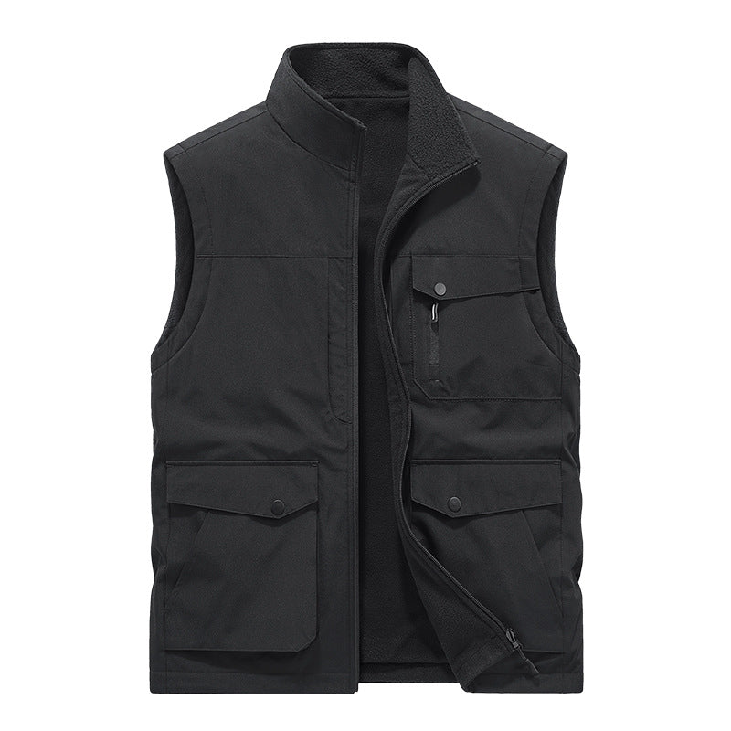 Herren Multifunktionale Utility-Weste mit Fleece-Innenfutter und Mehrfach-Taschen Drune