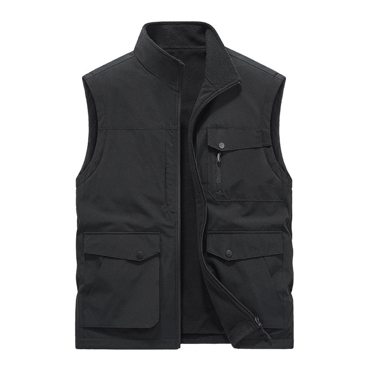 Herren Multifunktionale Utility-Weste mit Fleece-Innenfutter und Mehrfach-Taschen Drune