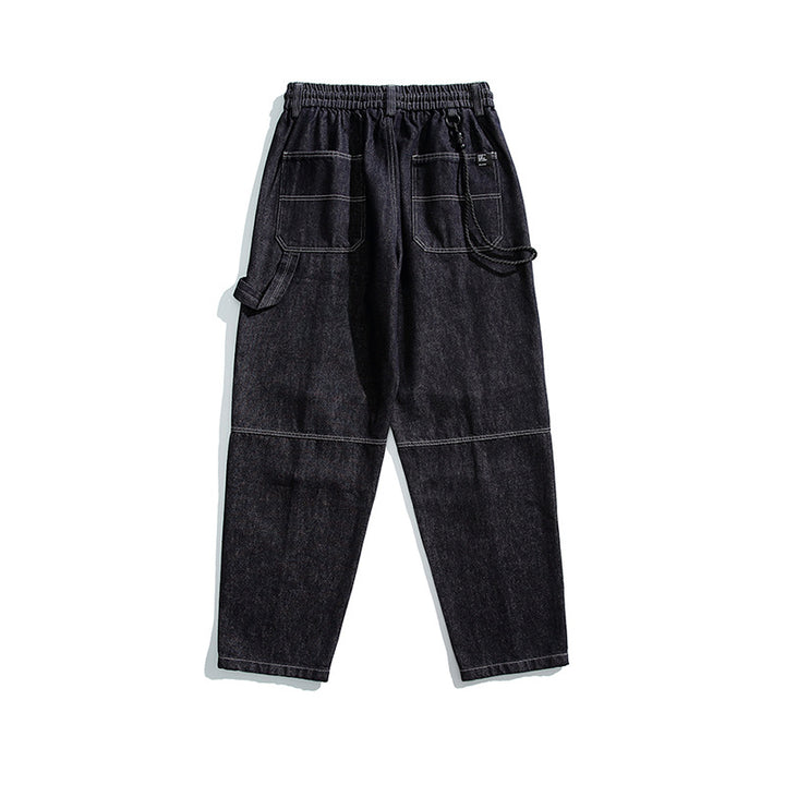 Herren Relaxed Denim-Cargohose mit elastischem Bund und verstärkten Kniepaneelen Drune
