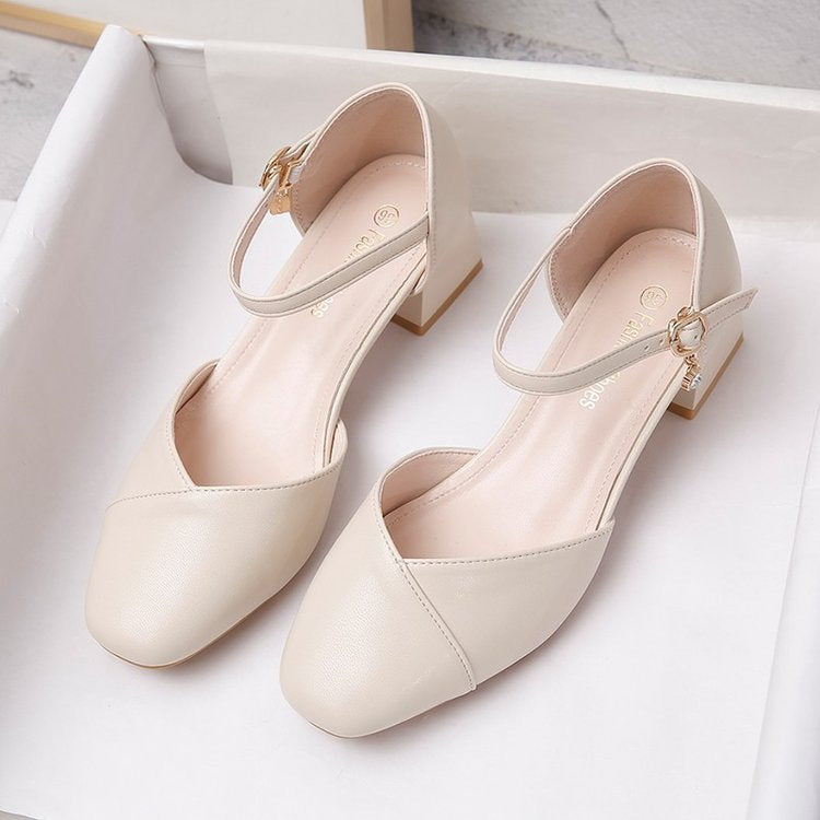 Damen elegante Slingback-Pumps mit modischem Riemen und komfortablem Blockabsatz Drune