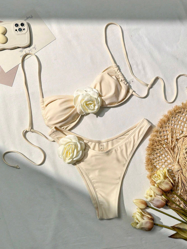 Damen Bikini-Set mit eleganter Blumenapplikation Drune