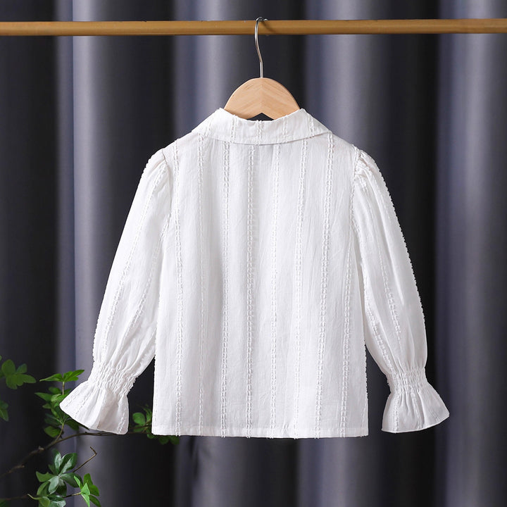 Damen verspielte Bluse mit voluminösem Kragen Drune