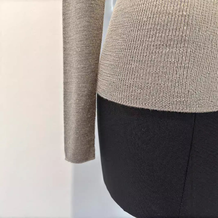 Damen weicher strukturierter Strickpullover Drune