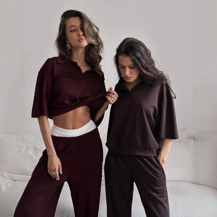 Damen Lässige Bluse mit weitem Schnitt und elegantem Kragen