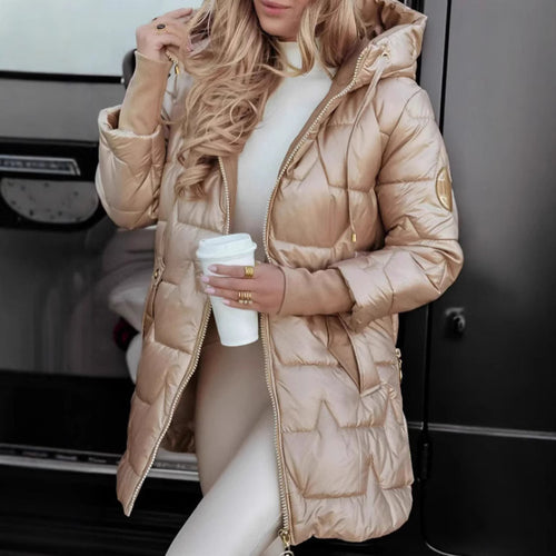 Damen Steppjacke mit Kapuze und praktischen Taschen Drune