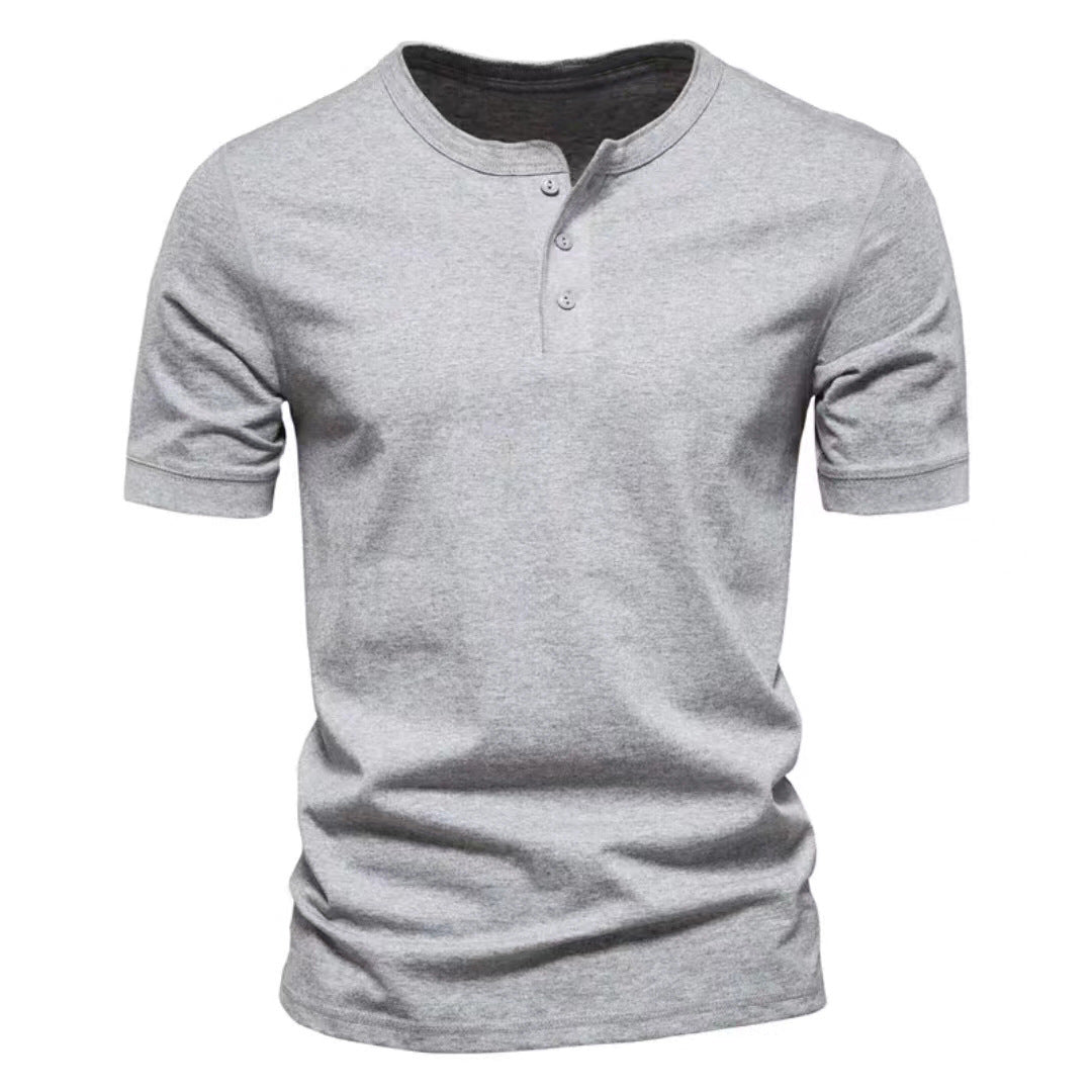 Herren Kurzarm-Henley-Shirt mit praktischer Knopfleiste und bequemer Passform Drune