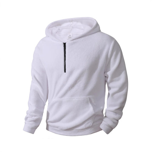 Herren kuscheliger Microfleece-Hoodie mit Halbzip, Kapuze und Kängurutasche Drune