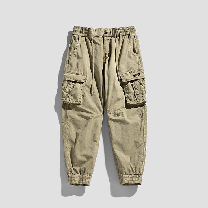 Herren Cargo-Joggerhose im Utility-Look mit elastischem Bund, Multifach‑Taschen und gerippten Knöcheln Drune