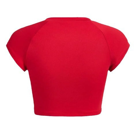 Damen Crop-Top mit kreativem Augenmotiv und figurbetonter Passform Drune