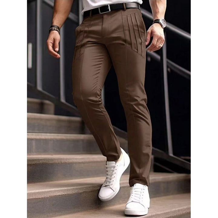 Herren stylische Slim-Fit Anzughose mit plissiertem Design Drune