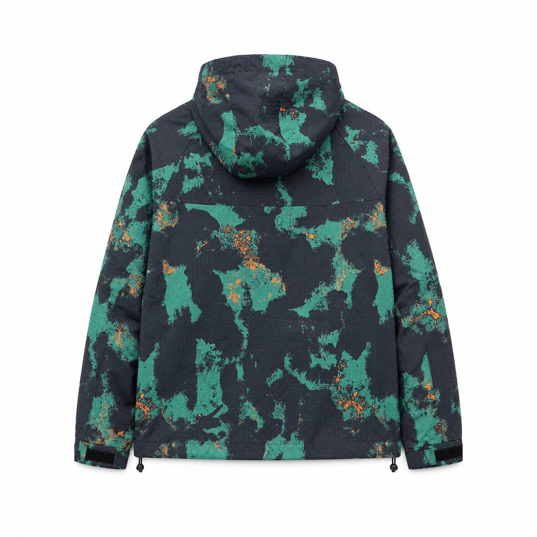 Herren Technische Camouflage-Outdoorjacke mit Kapuze, Ripstop und Multifunktionstaschen Drune