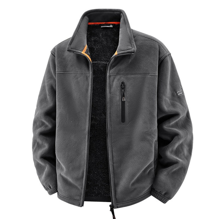Herren Thermo-Fleece-Outdoorjacke mit Teddy-Innenfutter, Brustreißverschluss & windabweisender Oberfläche Drune