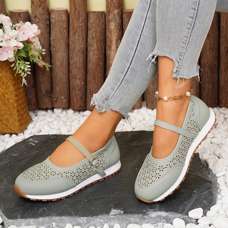 Damen Atmungsaktive Ballerinas mit dekorativer Perforation Drune