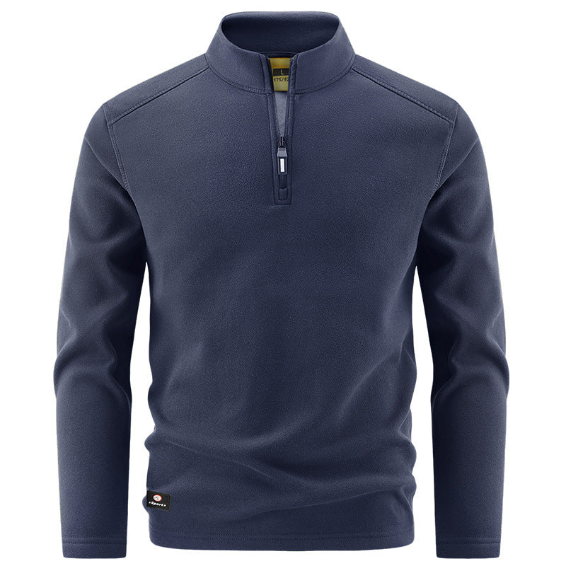 Herren Thermo‑Fleecepullover mit kurzem Reißverschluss und Stehkragen Drune