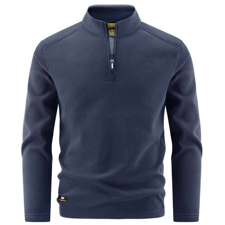 Herren Thermo‑Fleecepullover mit kurzem Reißverschluss und Stehkragen Drune