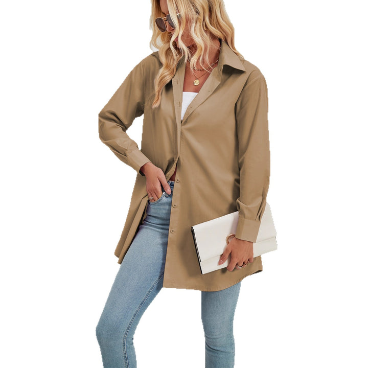 Damen Hemdbluse mit elegantem Oversized-Schnitt und klassischen Knopfdetails Drune