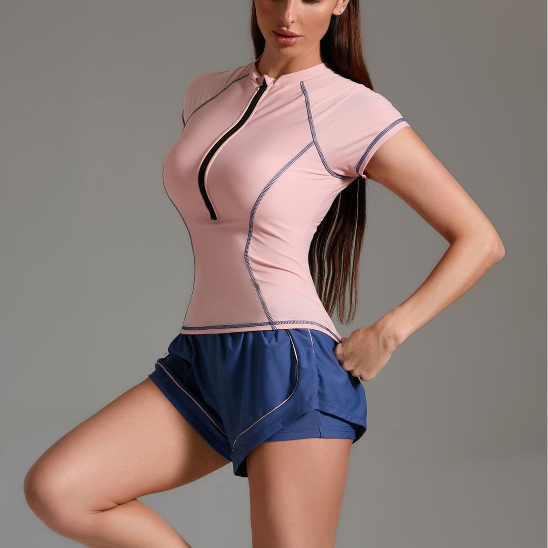 Damen Sportliches Oberteil und Shorts Set Drune