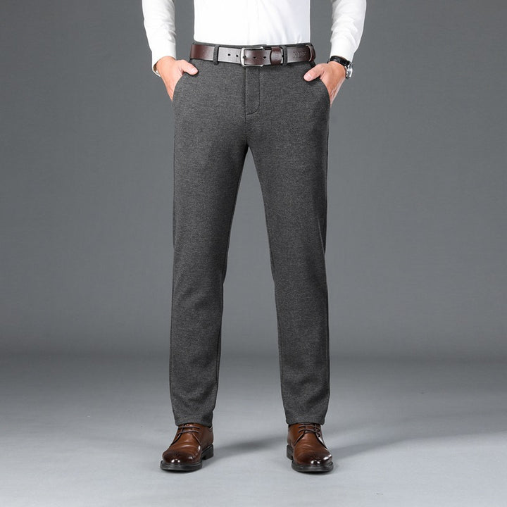 Herren Elegante Stretch-Wolloptik-Hose mit geradem Schnitt und elastischem Bund Drune