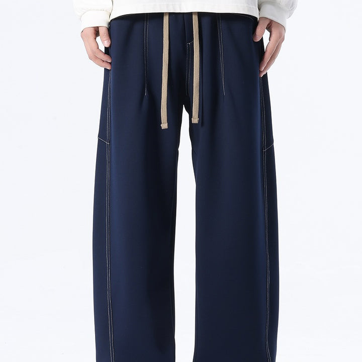 Herren Baggy-Jogginghose mit extra langem Kordelzug und Kontrast-Steppungen Drune