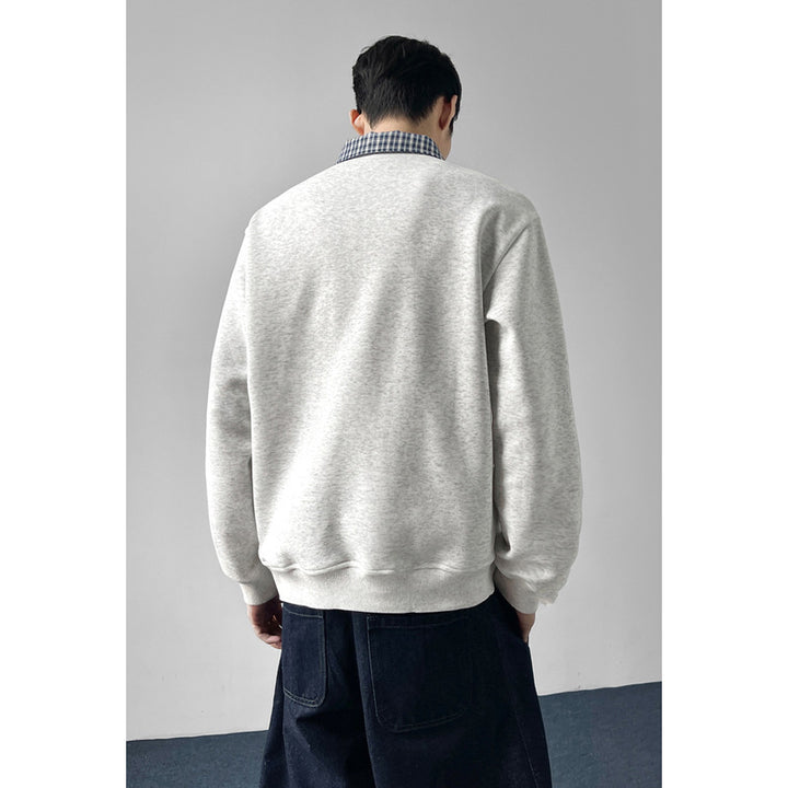Herren Sportlicher Sweatshirt mit stylish Kragen Drune