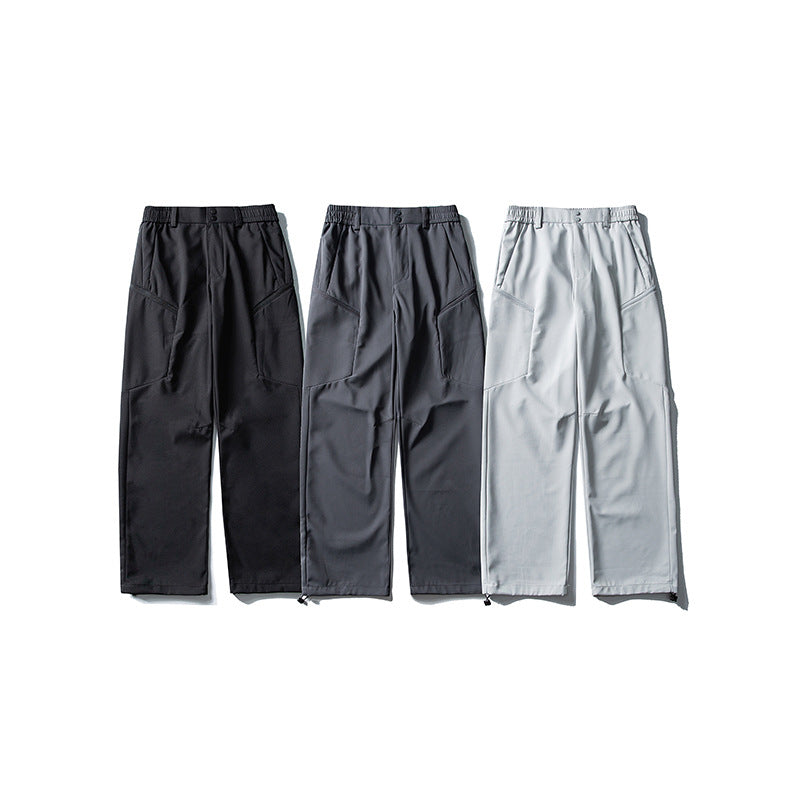 Herren Relaxed-Fit Utility‑Trekkinghose mit elastischem Bund, segmentierten Kniepaneelen und Kordel-Saum Drune
