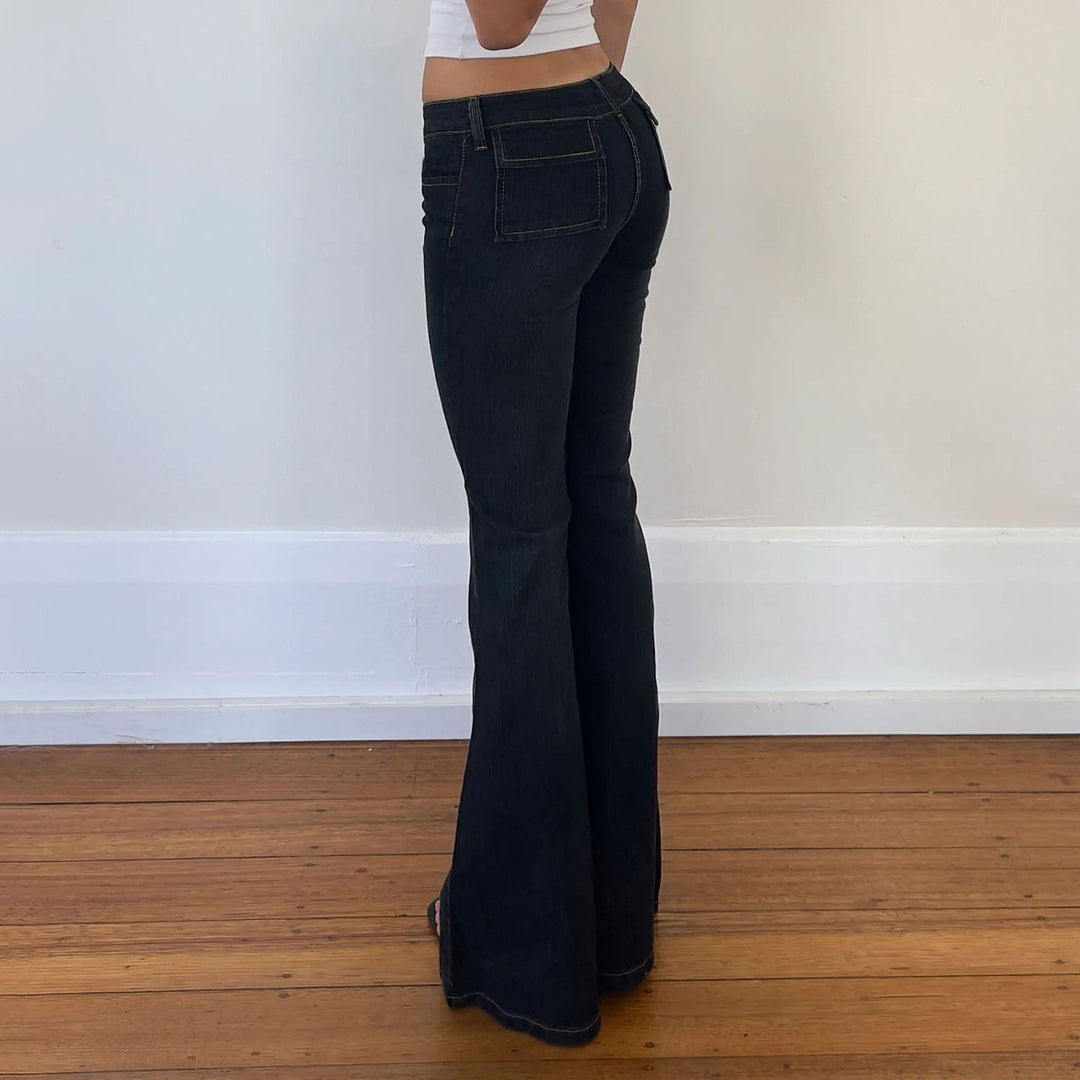 Damen High-Waist Schlagjeans mit klassischem Schnitt Drune