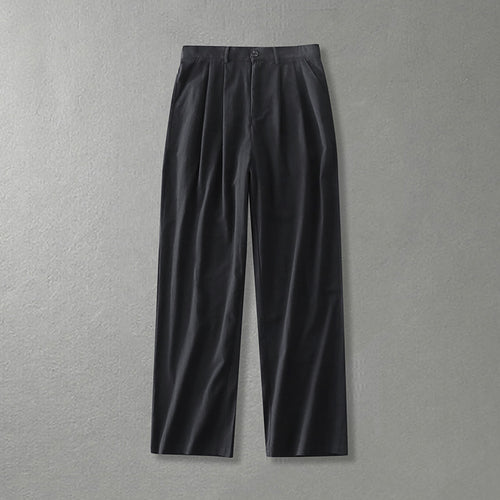 Damen Weite Bundfalten-Hose mit hoher Taille Drune