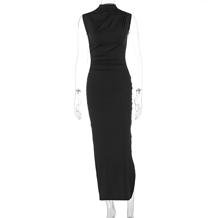 Damen Elegantes Wickelkleid mit figurbetontem Schnitt und hohem Schlitz Drune