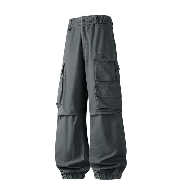 Herren Weite Convertible-Cargo-Hose im Tactical-Streetstyle mit Mehrfachklappentaschen und elastischem Knöchelabschluss Drune