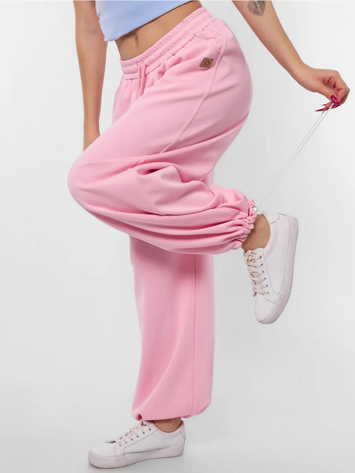 Damen lockere Sweatpants mit elastischem Bund und weitem Schnitt