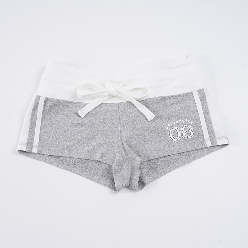 Damen Freizeitshorts mit elastischem Bund und dekorativem Bindegürtel Drune