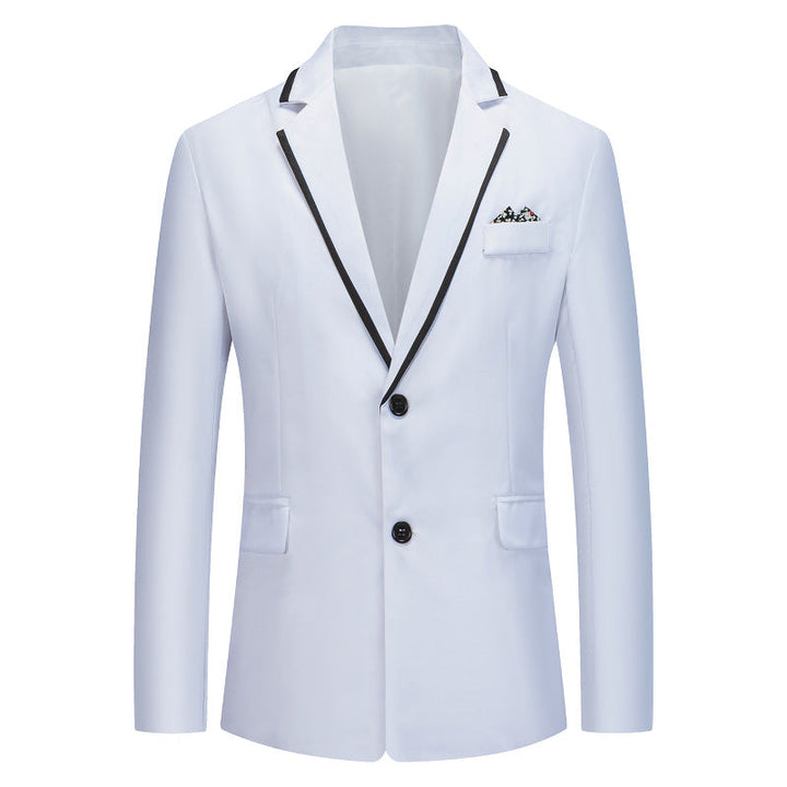 Herren eleganter smoking blazer mit kontrastierenden Details und praktischen Taschen Drune