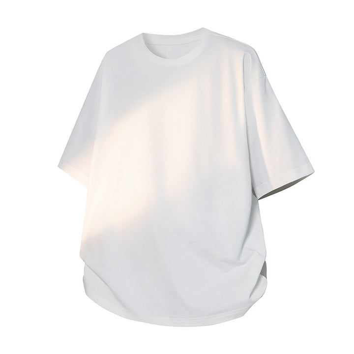 Herren Oversize-T‑Shirt aus schwerem Baumwolljersey mit weitem Schnitt und verstärktem Rundhals Drune