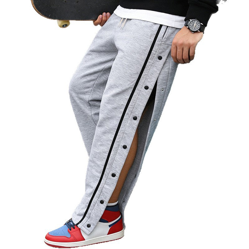 Herren Sportliche Snap-Trackhose mit seitlichen Druckknopfleisten und Tunnelzug Drune