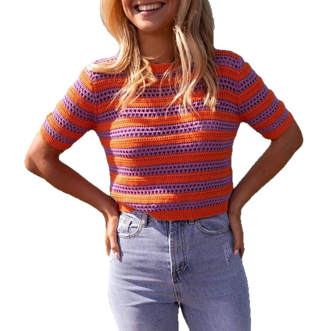 Damen Texturiertes Häkel Crop Top Drune