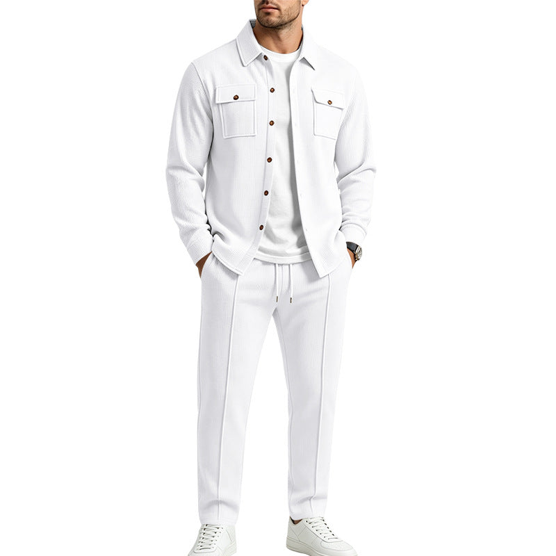 Herren Overshirt- und Jogger-Set aus strukturierter Strickqualität Drune