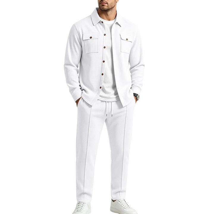 Herren Overshirt- und Jogger-Set aus strukturierter Strickqualität Drune